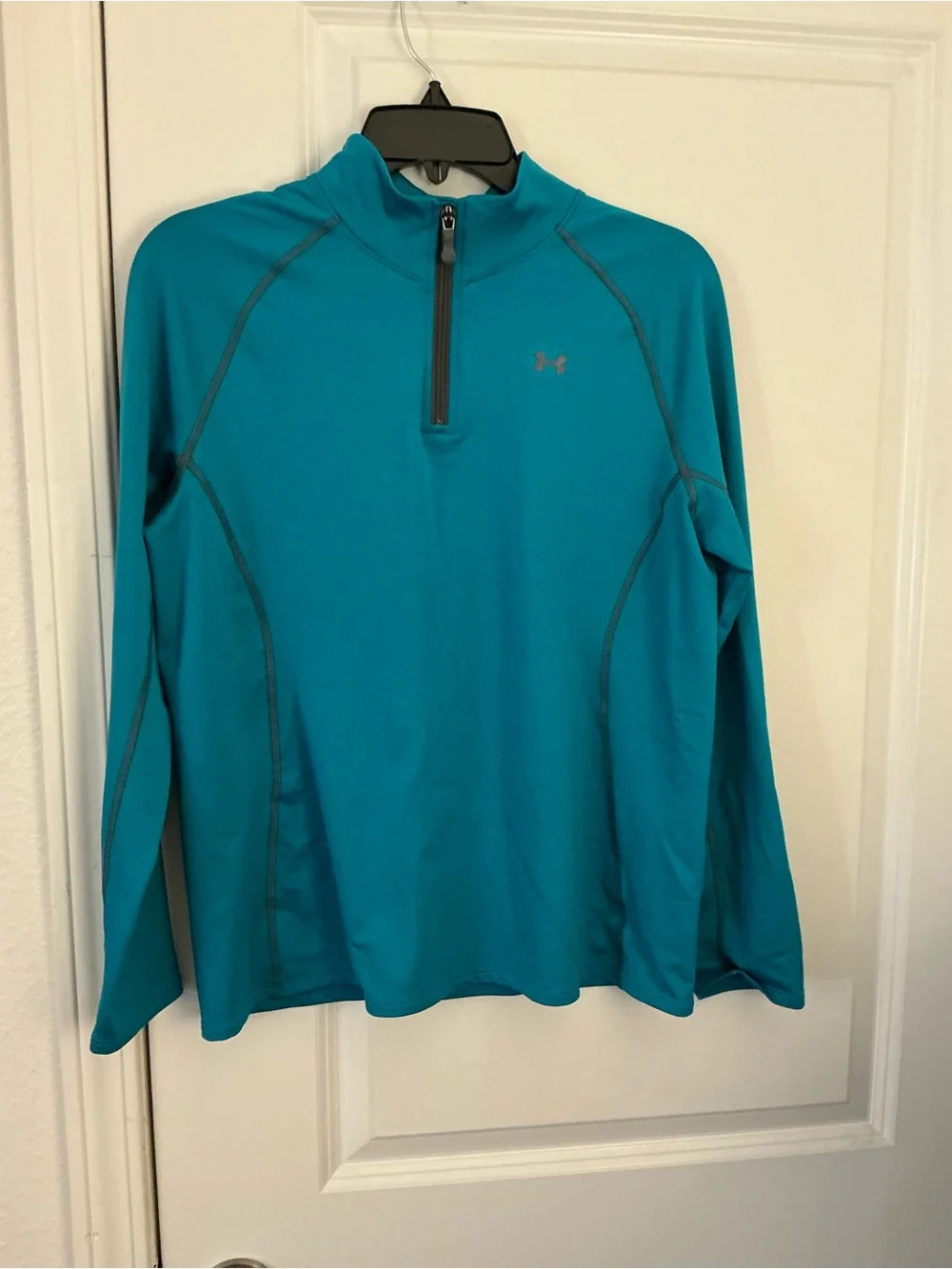 Under Armour ColdGear Loose 1/4 Zip Pullover Jacket Teal Blue Youth XL
